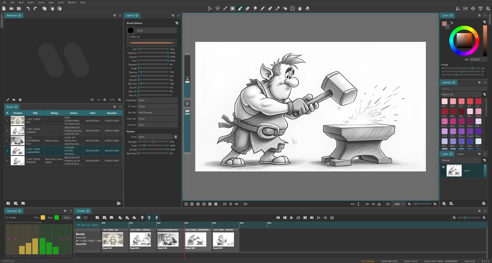 Storyforge drawing tools in action