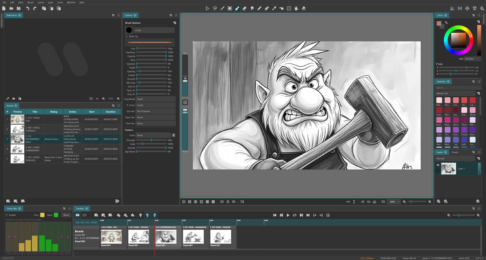 Drawing on canvas with brush tools